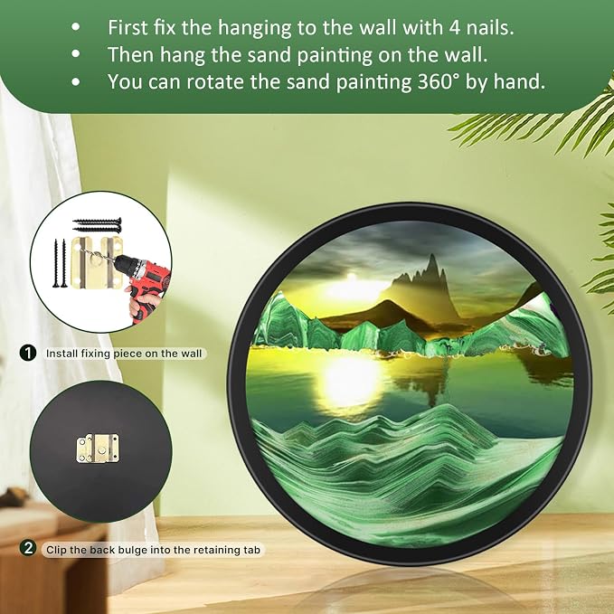 17.3" Moving Sand Art, 3D Sand Art Pictures Deep Sea Sandscape Living Room - Image 5