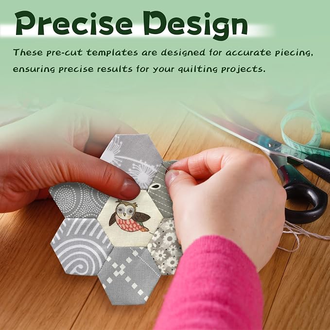 1000 PCS Paper Piecing 1", Hexagon Quilting Templates - Image 6