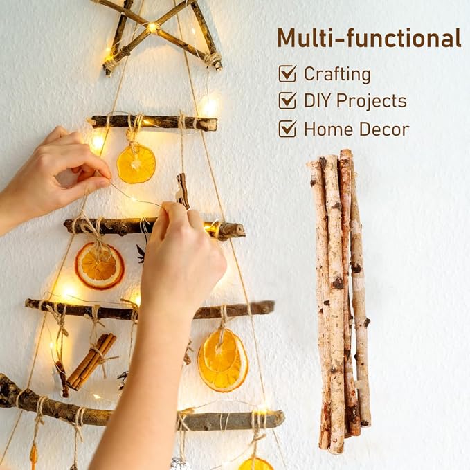 Natural Birch Wood Sticks 15.75 Inch Craft Sticks - Image 2