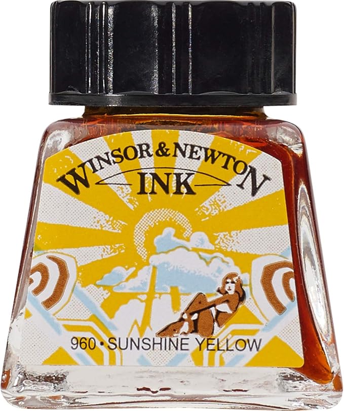 Winsor & Newton Drawing Ink, 14ml Bottle, Sunshine Yellow by WinsorNewton