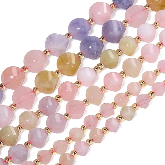 34pcs Natural Morganite Stone Beads - Image 6