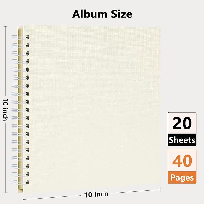 Vienrose Scrapbook Album 10x10 Inch Blank Thick Kraft Paper DIY Scrapbooking - Image 2
