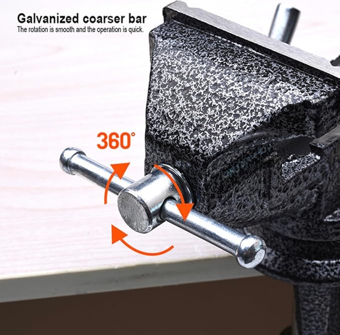 Bench Vise Heavy Duty 3 in Table Clamp On Vise, Bench-Table Vice Clamp with 2.5-inch Jaw Width and 3-inch Jaw Opening, Woodworking Workbench Vise with Bolts & Nuts