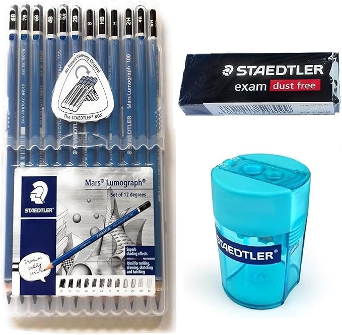 Staedtler Mars Lumograph Pencil Set – 12 Premium Graphite Drawing Pencils by Staedtler