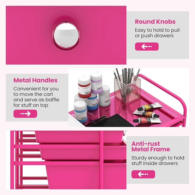 BECOMFORT 12-Drawer Rolling Cart - Image 6