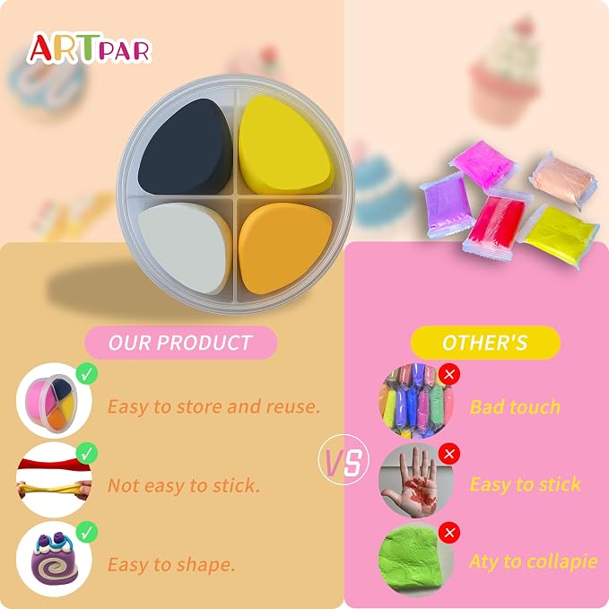 ARTPAR Air Dry Clay Kit, 12 Desserts Modeling Magic Clay - Image 6