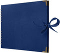 Bstorify Square Scrapbook Photo Albums 50 Pages Blue Thick Paper, Ribbon Closure by Bstorify