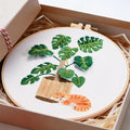 Monstera Embroidery Kits for Beginners Adults, Cat Hand Embroidery Kits by Unknown