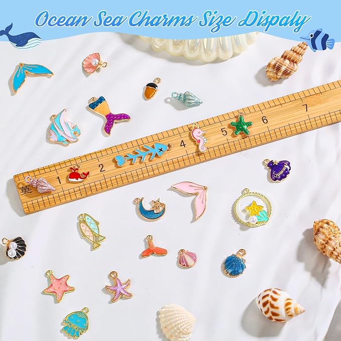 Acejoz 150 Pcs Ocean Beach Sea Charms - Image 3