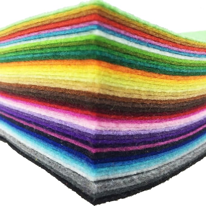 flic-flac 42pcs 8" x8“ Felt Fabric Sheet Assorted Color Felt Pack DIY Craft by flic-flac