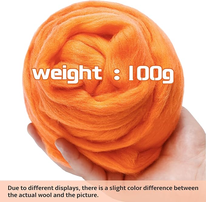 3.53oz Wool Roving, Wool Felting Supplies, Pure Wools, Chunky Yarn, Spinning - Image 2