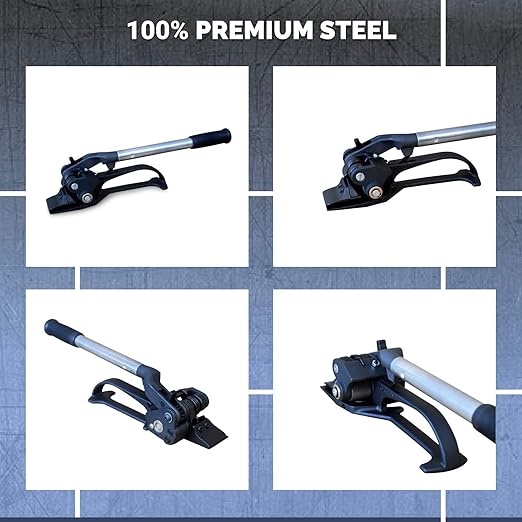 IDL Packaging S-249 Pusher Feedwheel Tensioner for 3/4" to 1 1/4" Steel Strapping - Heavy-Duty Banding Tool for Bundling Pipes - High Tensile Metal Strapping Tensioner with Long Service Life