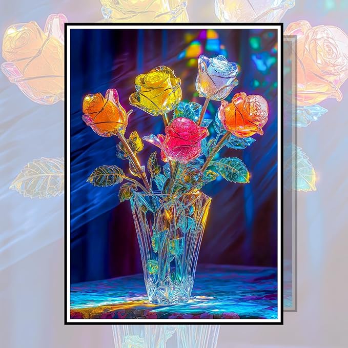 Bgraamiens Rose-1000 Pieces Rose Flowers Puzzle - Image 3