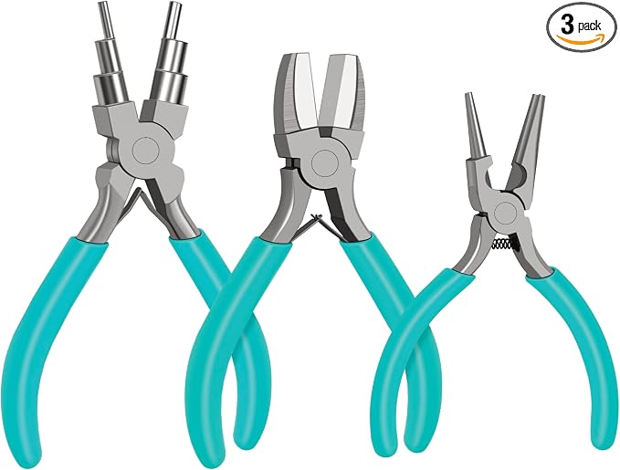C&T 3-Piece Jewelry Pliers Set, Jewelry Making Tools Kit, Micro Jewelry Plier by CT