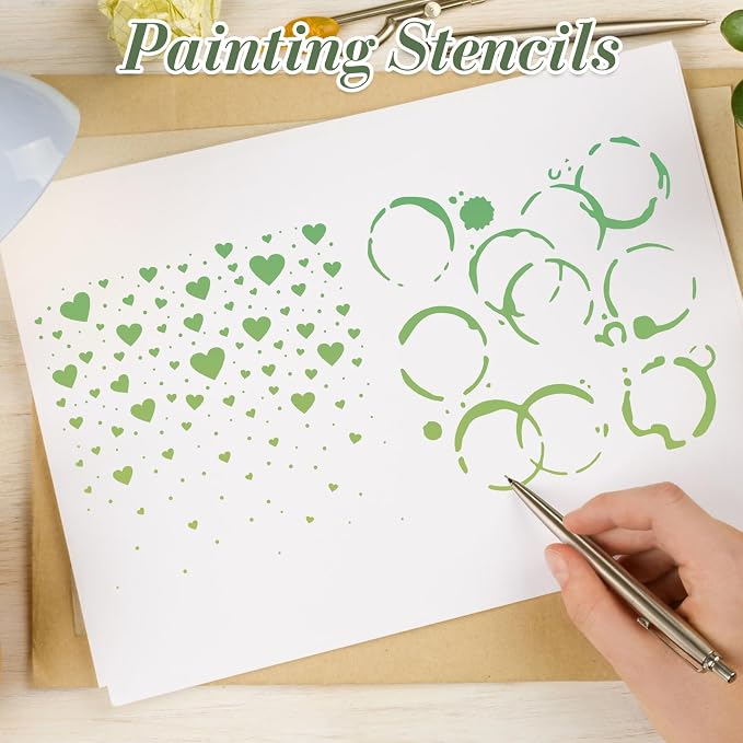 Texture Stencils for Crafts Reusable 16Pcs Stencils | DIY Art Painting Stencil - Image 6
