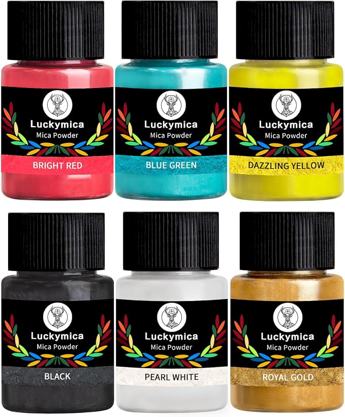 Mica Powder, 6 Colors Pearlescent Pigment Powder by Luckymica