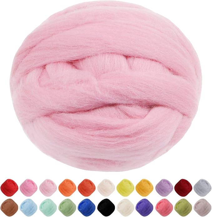 JeogYong Needle Felting Wool, 7.05oz Wool Roving Chunky Wool Yarn, Wet Felting by JeogYong