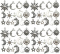 WOCRAFT 120pcs Antique Silver Sun Moon Star Charms by WOCRAFT