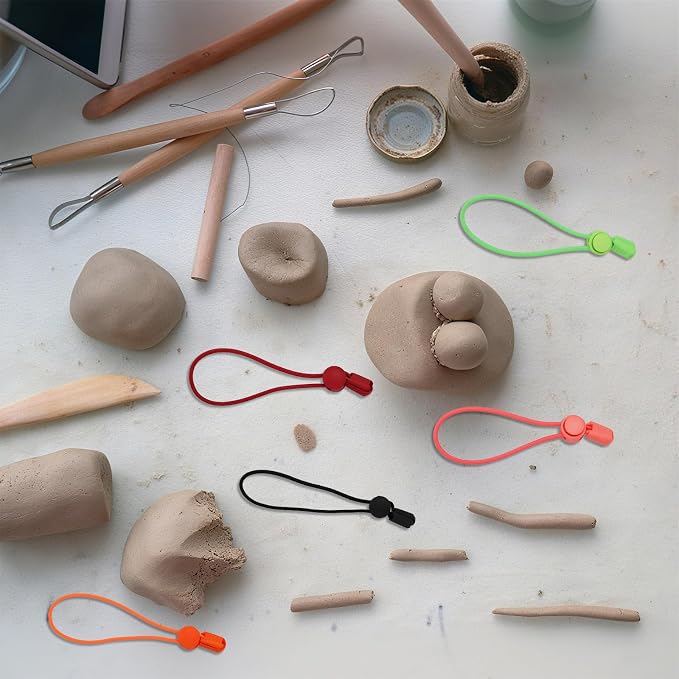 6pcs Clay Bag Ties, Adjustable Elastic Pottery Clay Bag Ties Ceramic Tool Strap - Image 3