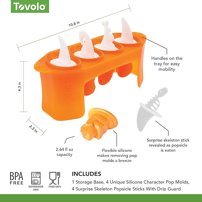 Tovolo, Freezer Pop Molds Dinos Set 4 - Image 6