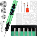 Electric Engraving Pen with 37 Bits, USB Rechargeable Cordless Etching Engraving Tool, Portable DIY Rotary Engraver for Jewelry Wood Glass Stone Carving (Green)