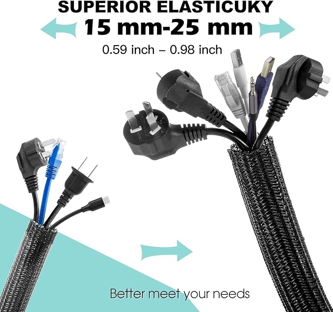 AGPTEK Cable Sleeve, 10ft - Image 2