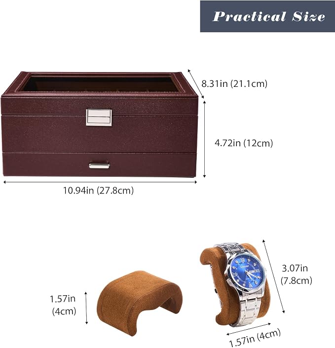 ProCase Watch Box, 10 Slot Watches Display Case - Image 7