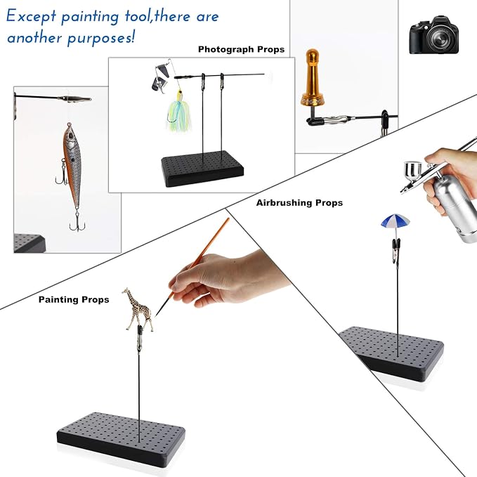 GJJC10B- 2PCS Model Painting Stand Base and 40pcs Alligator Clip Sticks - Image 7