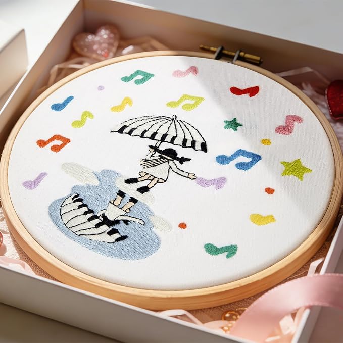 Hand DIY Embroidery Kits for Beginners Adults, Cute Crewel Embroidery Art Kits - Image 6