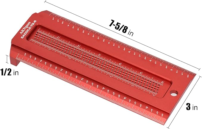 Woodworking Saddle T-Square Ruler 6in, T-Square for Carpenter Work, Layout and Measuring Tools