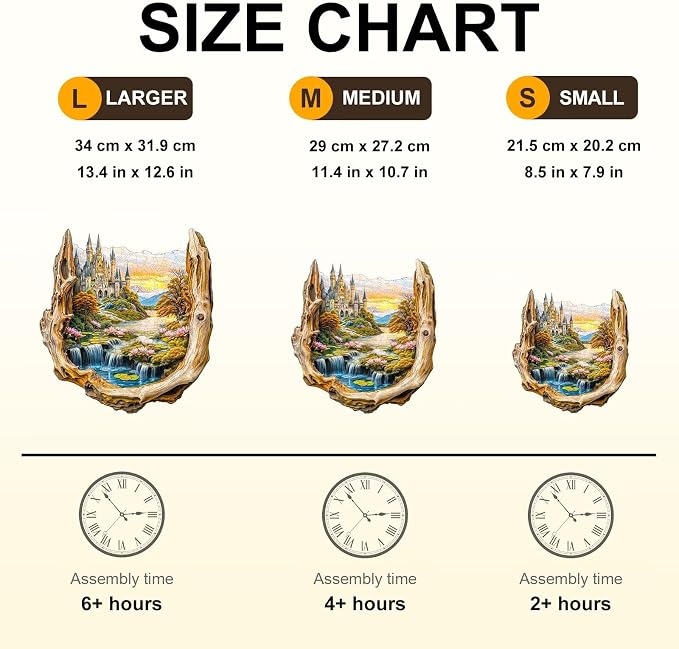 Wooden Puzzles for Adults Fantasy Castle Waterfall Driftwood Puzzles 240 Pieces - Image 2