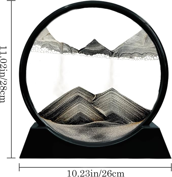 Aoderun Moving Sand Art Picture Round Glass 3D Deep Sea Sandscape in Motion - Image 4