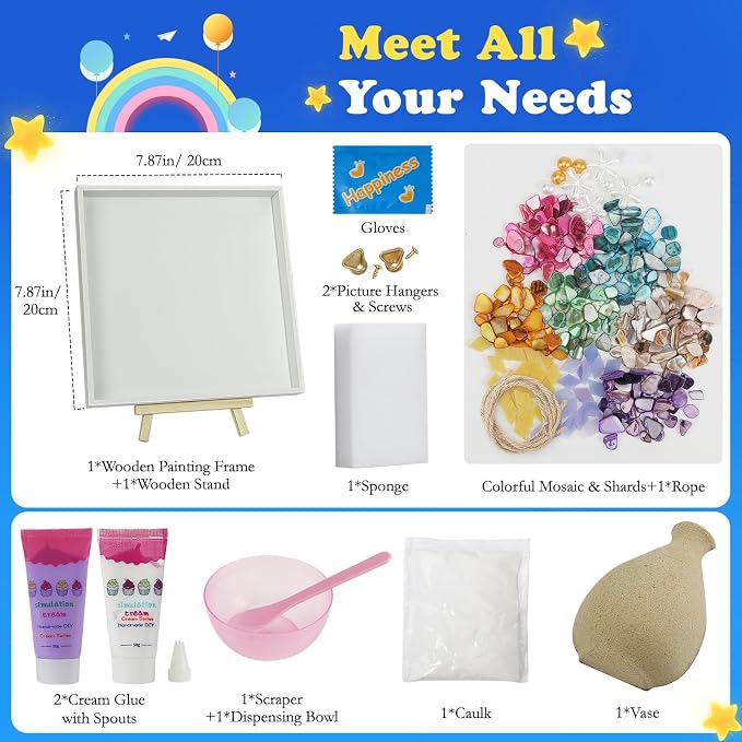DIY Vase Mosaic Painting Kit, DIY Mosaic Arts and Craft Kits - Image 6