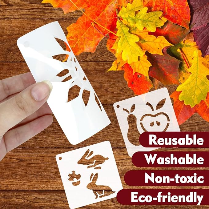 50 PCS Fall Painting Stencils Reusable Fall Stencils - Image 5