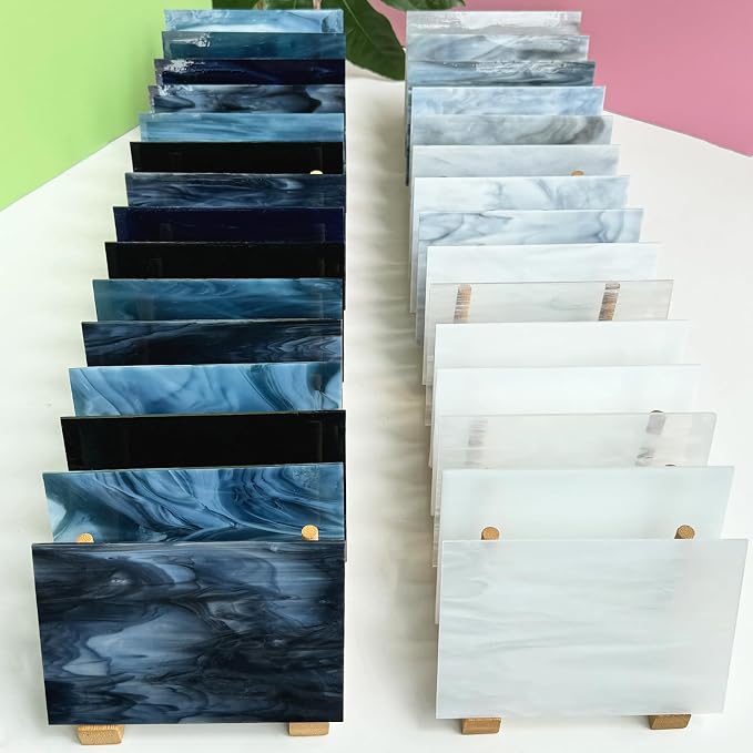 ILLUCKAI 36 Sheets Stained Glass Sheet Value Pack, 6 x 4 Inch Stained Glass - Image 3