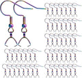 Earring Hooks 50PCS/25Pairs, Stainless Steel Rainbow Ear Wires Fish Hooks by MENKEY