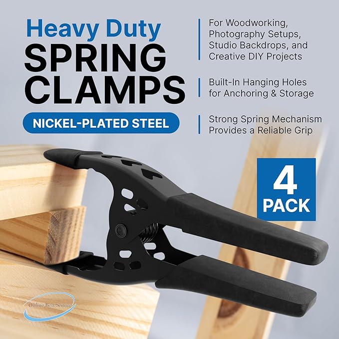 Lot of 4-6" inch Spring Clamp Large Super Heavy Duty Spring Metal All Black - 2.5 inch Jaw opening