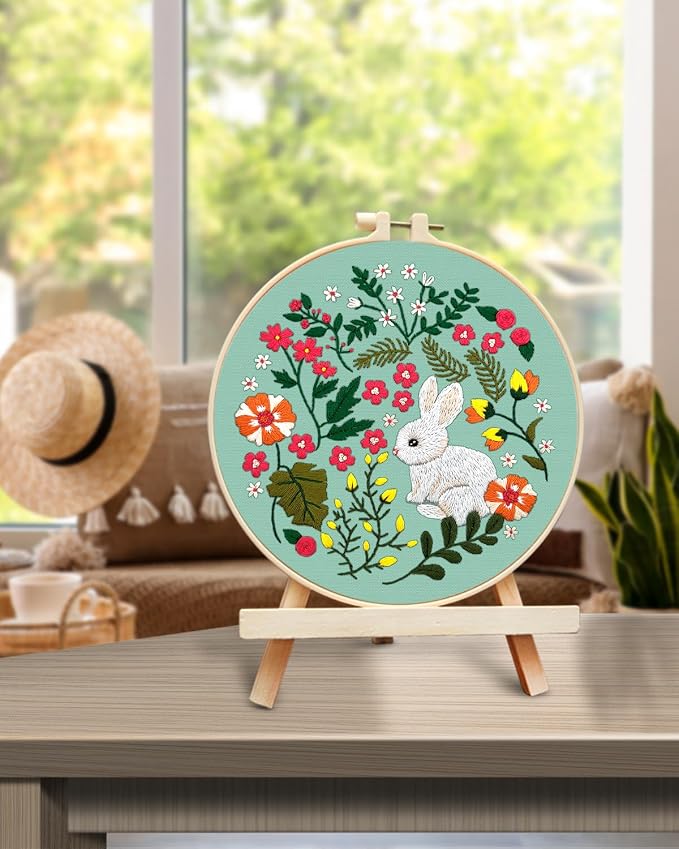 TINDTOP Embroidery Kit for Beginners Adult, Rabbit Embroidery Kit | Include - Image 5