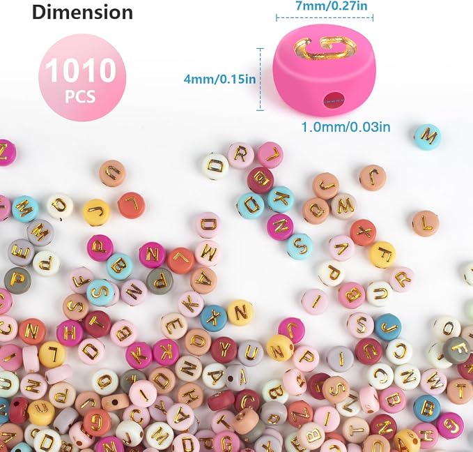 SUTOUG 1010PCS Colourful Letter Beads - Image 2