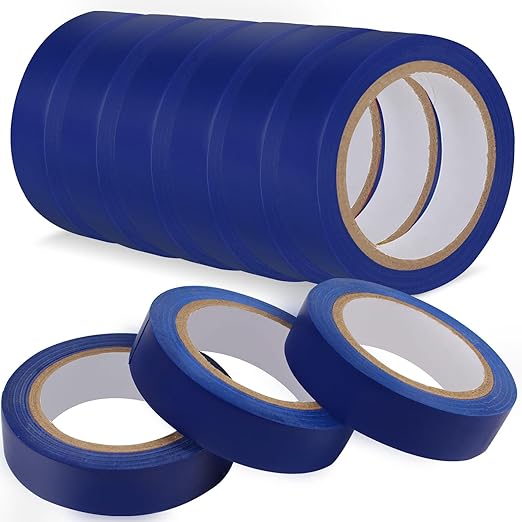 Romeda 9 Pack Electrical Tapes, Electrical Tape Water, Sun, and Oil Resistant, Electrical Tape is Suitable for Most Domestic, Commercial, and Industrial environments - Blue