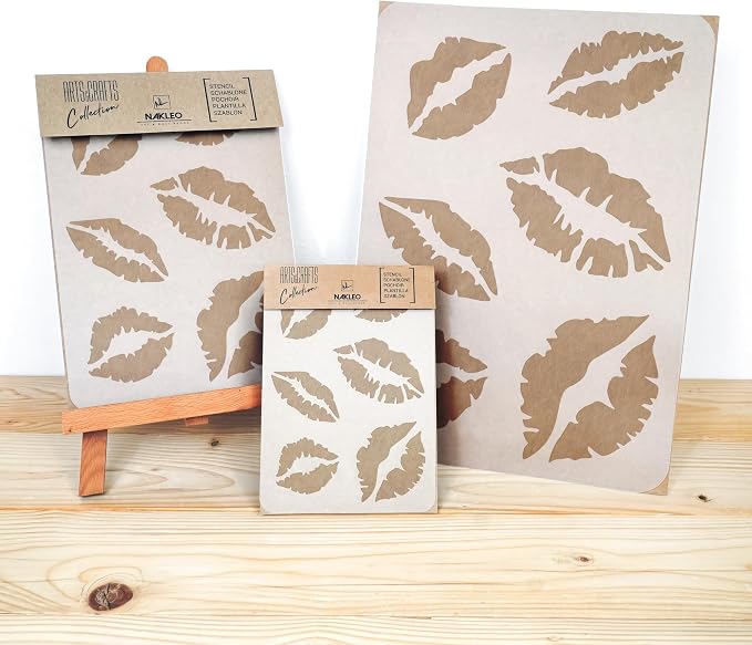 NAKLEO Painting Stencil for Crafts A5 5.9” x 8.3”, Lips Mouth Design Pattern - Image 4