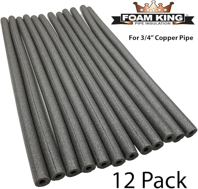 Foam King Insulating Foam Pipe Covers - 12 Pack Choose Size (3/4 inch)