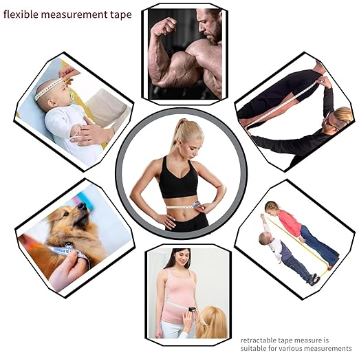 Tape Measure Measuring Tape for Body Measurements Body Fat Measurement Device & Medical Tape Measure - Retractable Fabric Ruler 60" for Sewing Tailor Craft Fitness Clothing Nursing & Home Use