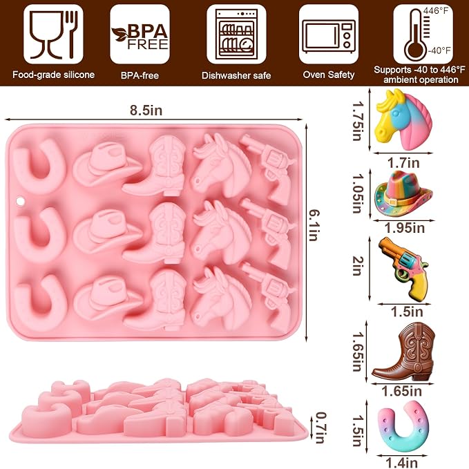 Palksky Cowboy Chocolate Molds, Candy Molds - Image 2