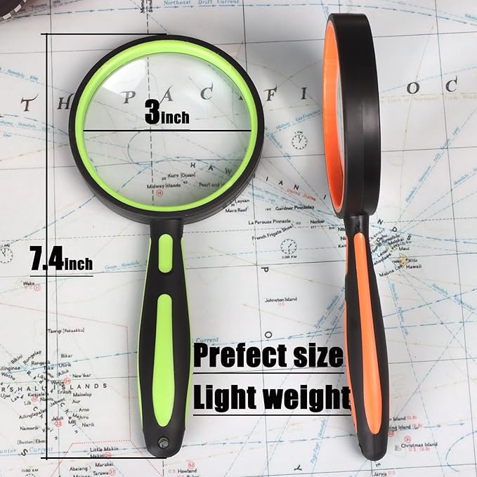 Ocim 2 Pack Magnifying Glass, 75mm 10X Handheld Shatterproof Magnifier Lens - Image 4
