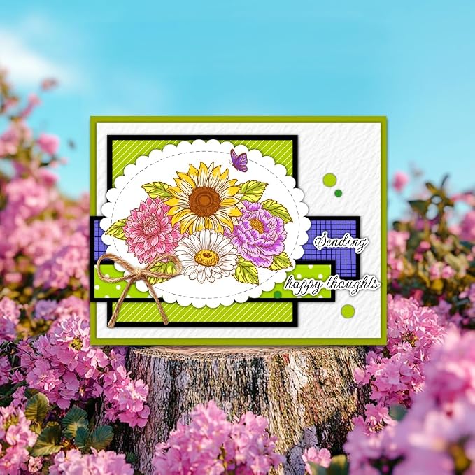 Flower Clear Stamps and Dies for Card Making Layering Coloring Stencil Set - Image 7