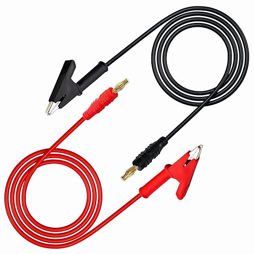 Banana Plug to Alligator Clip,Test Leads with Alligator Clips, 4mm Banana Plug Heavy Duty Test Leads with Alligator Clipsfor Multimeter, Battery Testing,12AWG 3.28Ft 2PCS.
