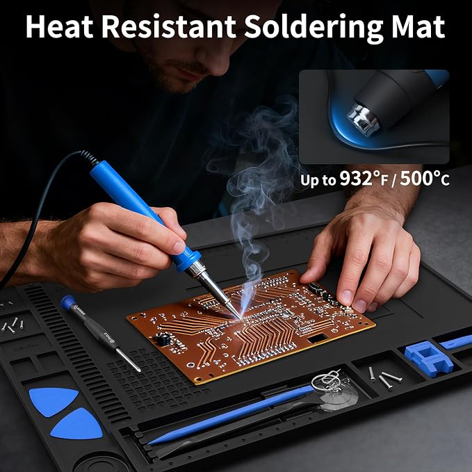 STREBITO Solder Mat Electronics Mat Silicone Repair Mat, Heat Resistant 932°F - Image 3
