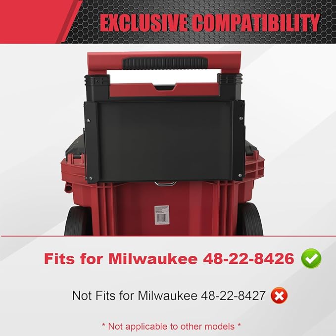Magnetic Tool Tray Compatible with Milwaukee 48-22-8426 Packout Rolling Toolbox, Foldable Work Table Work for Packout System with Handle,Packout Toolbox accessories