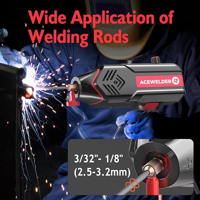 Handheld Welder 110V, Welding Machine 120A Portable Stick Welder, Hand Held Welder Machine IGBT Inverter Digital Display with Welding Tool Set and Toolbox